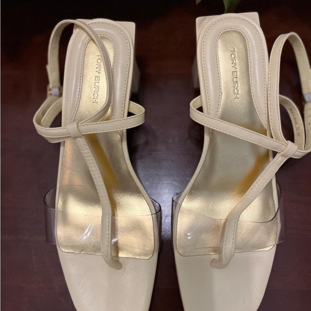 Tory Burch Pale Yellow Strappy Heels NWB